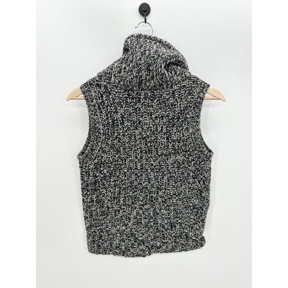 Eileen Fisher Sweater Vest Women PP Black White Yak Merino Wool Full Zip Knit - Picture 2 of 7